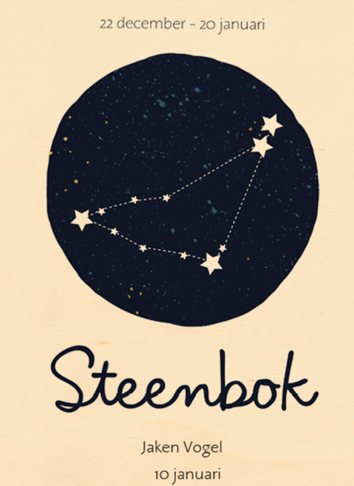 sterrenbeeld kaart steenbok aanpasbare tekst