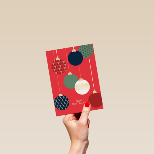 Fijne feestdagen modern kerstballen