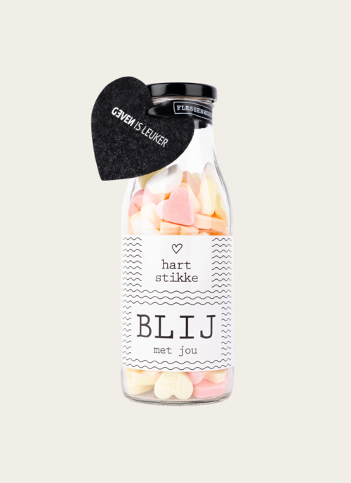 Hartstikke Blij Met Jou Snoephartjes | Flessenwerk Cadeau Chocolade |