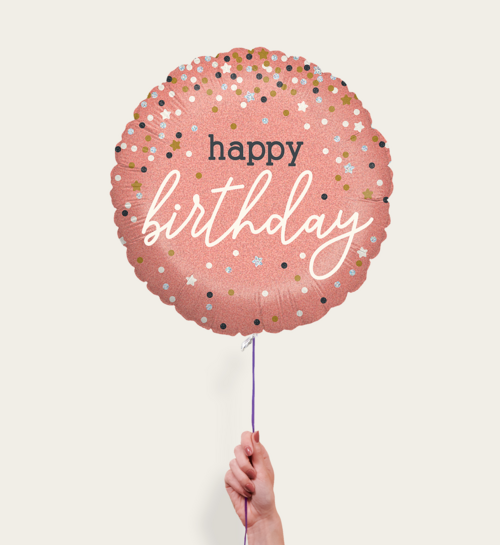 Ballon Happy Birthday Star Rosegoud