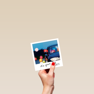 polaroid kaart verjaardag man hip