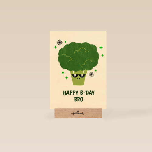 verjaardagskaart met broccoli