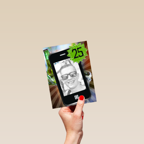 fotokaart telefoon 25 jaar geworden
