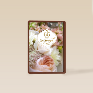 Huwelijkskaart 65 jaar getrouwd bloemen