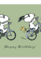 Snoopy verjaardagskaart fiets