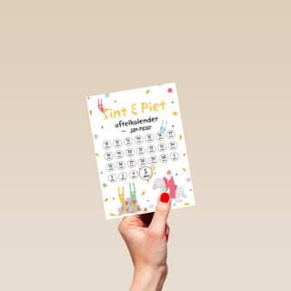 Sinterklaaskaart Sint en piet aftelkalender