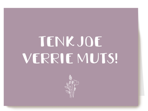 bedankt kaart grappig tenkjoe versie muts