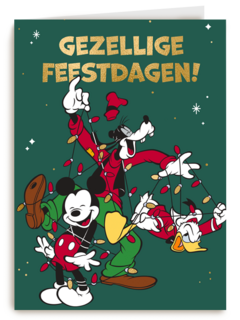 Disney kerstkaart mickey goofy donald duck