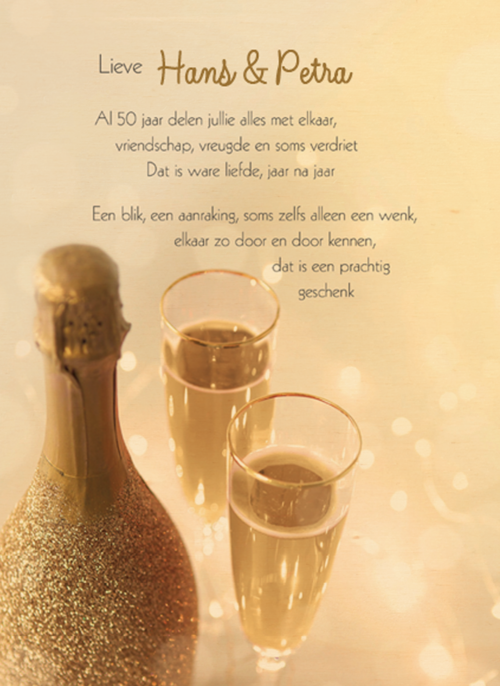 Houten Kaart Huwelijksjubileum | Houten Kaart Hallmark | Huwelijksjubileum | 50 Jaar Samen