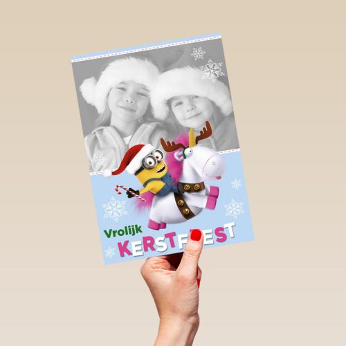 minion kerstkaart vrolijk kerstfeest