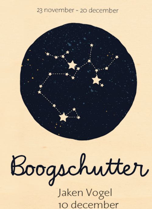 sterrenbeeld kaart boogschutter editable