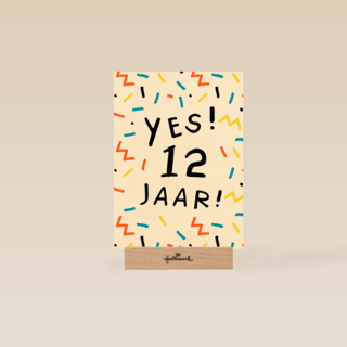 Verjaardagskaart meisje jongen 12 yes