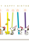 Snoopy verjaardagskaart met kaarsjes