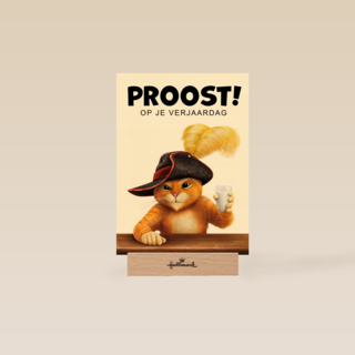 Puss in boots verjaardagskaart proost