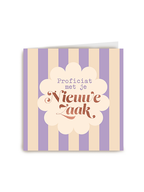 Kaart Hallmark | Nieuwe Zaak | Proficiat Nieuwe Zaak Lila Beige