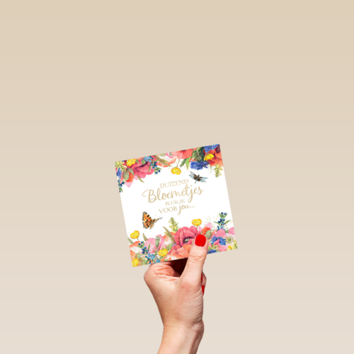 kaart flowers duizend bloemetje pluk ik voor jou