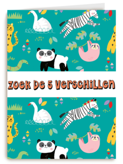 Kinderkaart Zoek de 5 verschillen