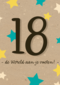 Verjaardagskaart 18 de wereld aan je voeten