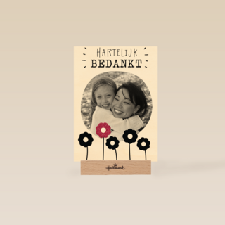 bedankt met vijf bloemen