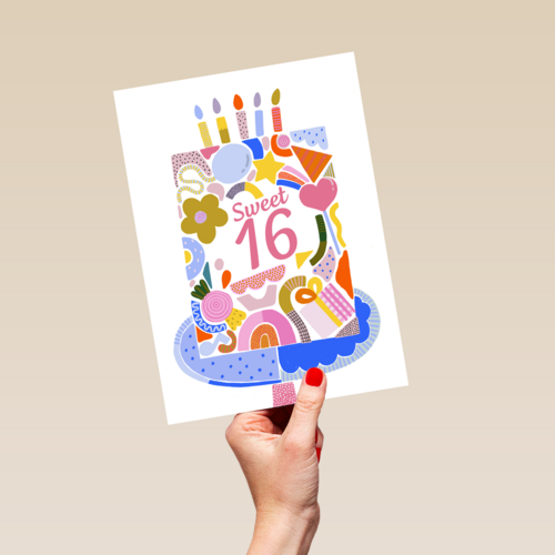 sweet 16 birthday met een taart