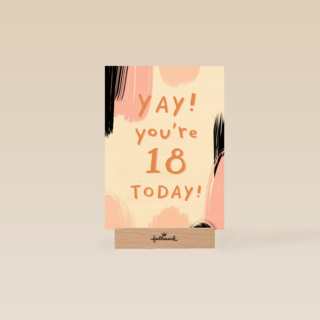 Verjaardagskaart jonge vrouw yay you are 18