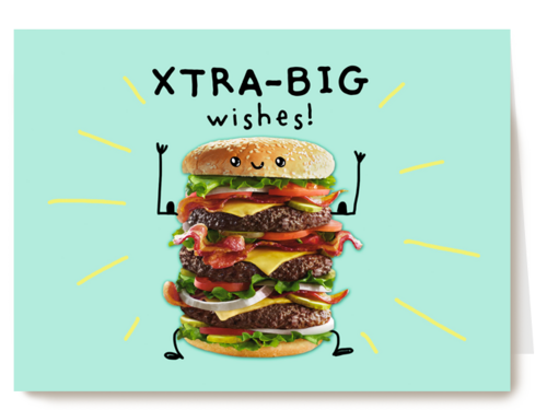 verjaardag kaart klassiek grappig xtra big wishes
