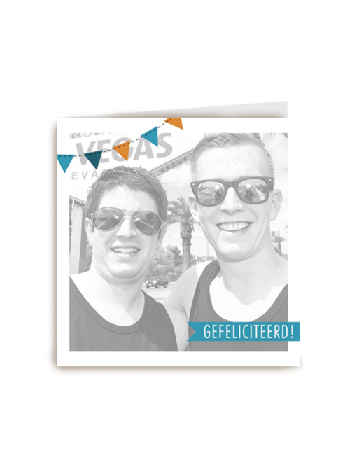 Verjaardagskaart Hallmark | Fotokaart Vierkant Foto Vlaggen Blauw