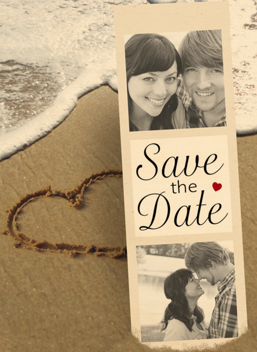 Houten Kaart Save The Date | Houten Kaart Hallmark | Save The Date | Fotokaart Save The Date Strand