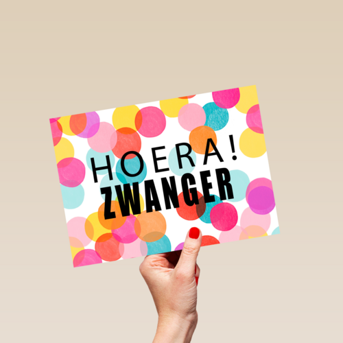 zwangerschap felicitatie hoera zwanger confetti
