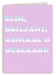 geslaagd kaart slim briljant geniaal en geslaagd