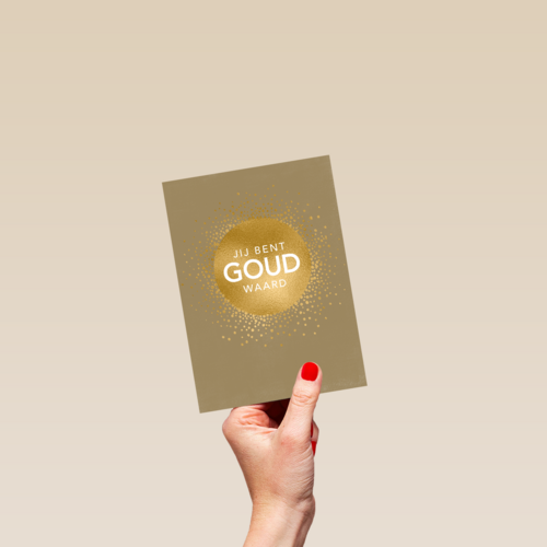 moederdag kaart stijlvol jij bent goud waard gouden cirkel