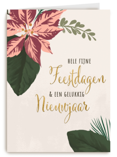 Kerstkaart fijne feestdagen gelukkig nieuwjaar