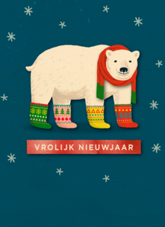 Vrolijk nieuwjaar ijsbeer