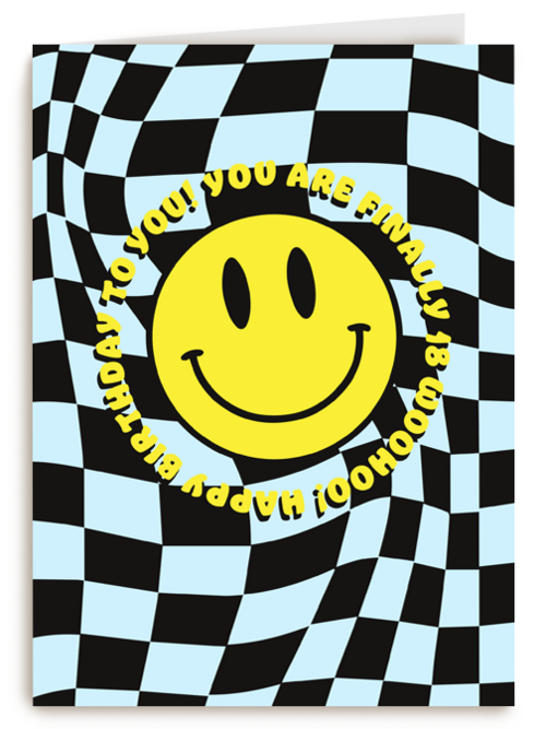 smiley birthdaycard 18 years