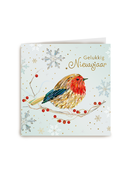 Kaart Hallmark | Nieuwjaar | Turnowsky Gelukkig Nieuwjaar Vogel Op Tak