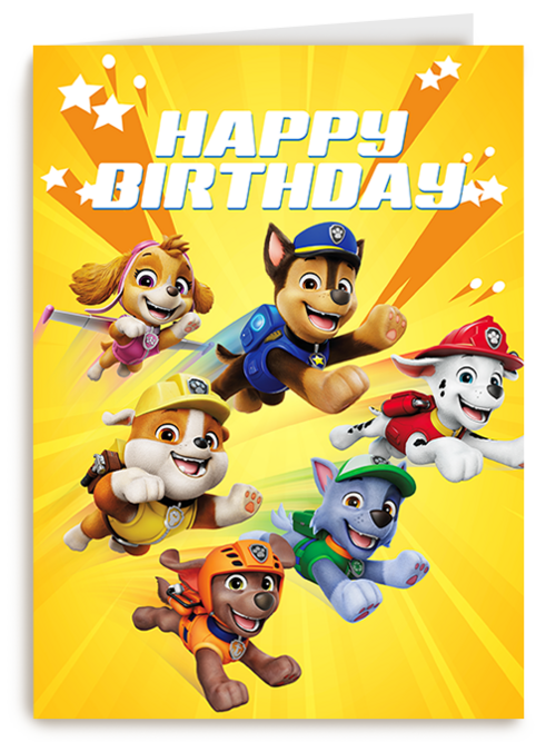 Verjaardagskaart Hallmark | Paw Patrol Happy Birthday Geel