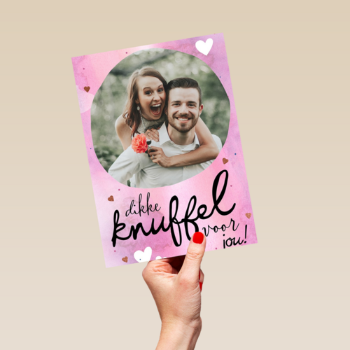 valentijnskaart foto dikke knuffel voor jou