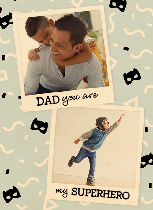 Houten Kaart Vaderdag | Hallmark | Houten Kaart Hallmark | Vaderdag | Fotokaart Dad You Are My Superhero
