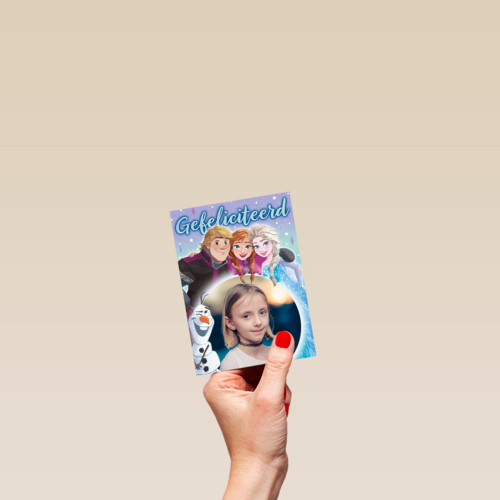 Frozen foto verjaardagskaart Elsa Anna Olaf Sven