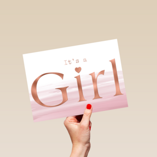 its a girl with metallic text