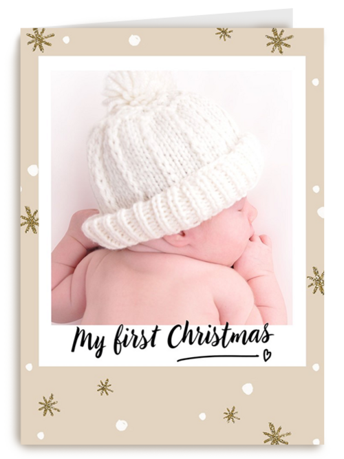 kerstkaart fotokaart baby my first christmas