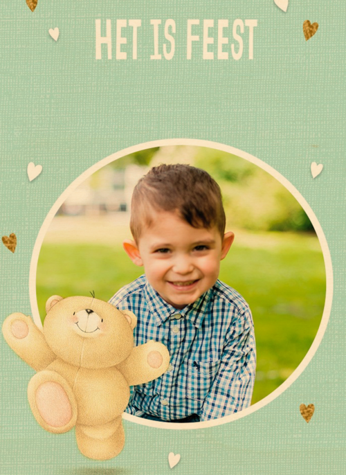 het is feest met een forever friends fotokaart