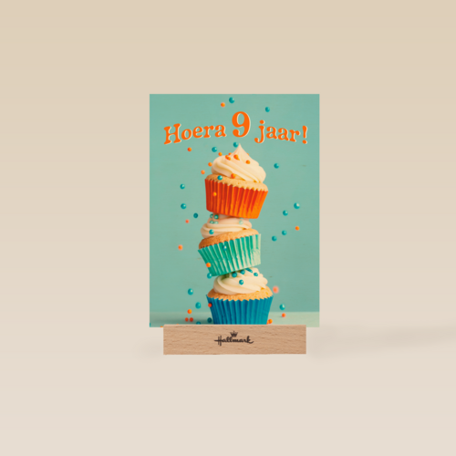 Hoera 9 Jaar cupcakes