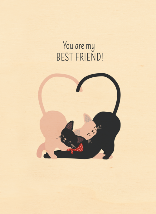 Houten Kaart Vriendschap Valentijn | Houten Kaart Hallmark | Vriendschap Valentijn | Complimentkaart You Are My Best Friend