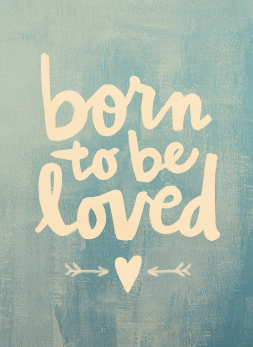 geboortekaartje born to be loved blauw