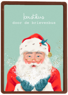 Kerstkaart kerstman kerstkus