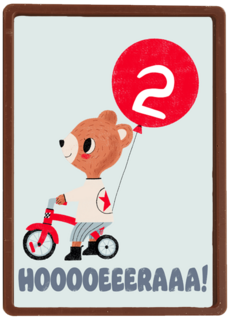 Verjaardagskaart beer en ballon