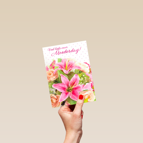 moederdag kaart klassiek veel liefs voor moederdag lelie