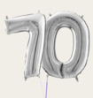 Cijferballon 70 Jaar Zilver XL