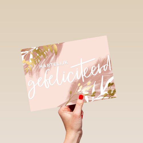 Verjaardagskaart stijlvol Gefeliciteerd